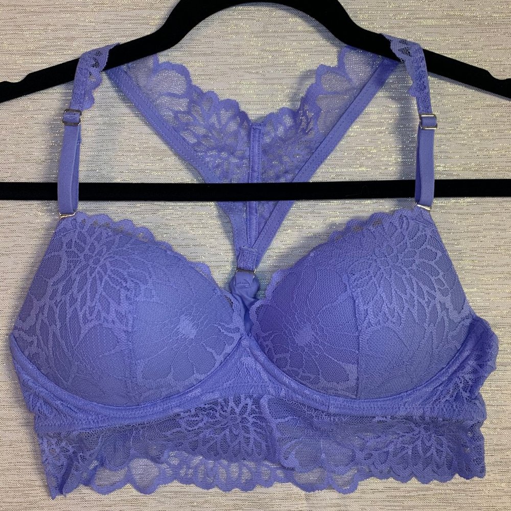 VS Pink Lavender Lace Razorback Bralette Sz S NWOT